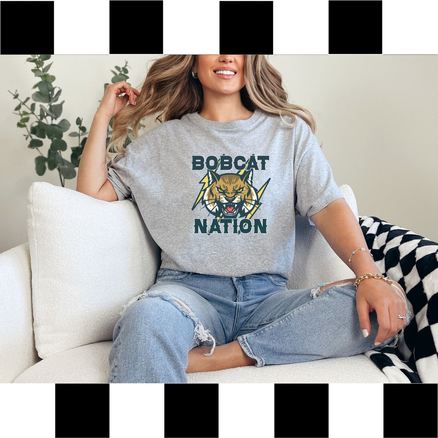 Bobcat Nation with Charcoal Font