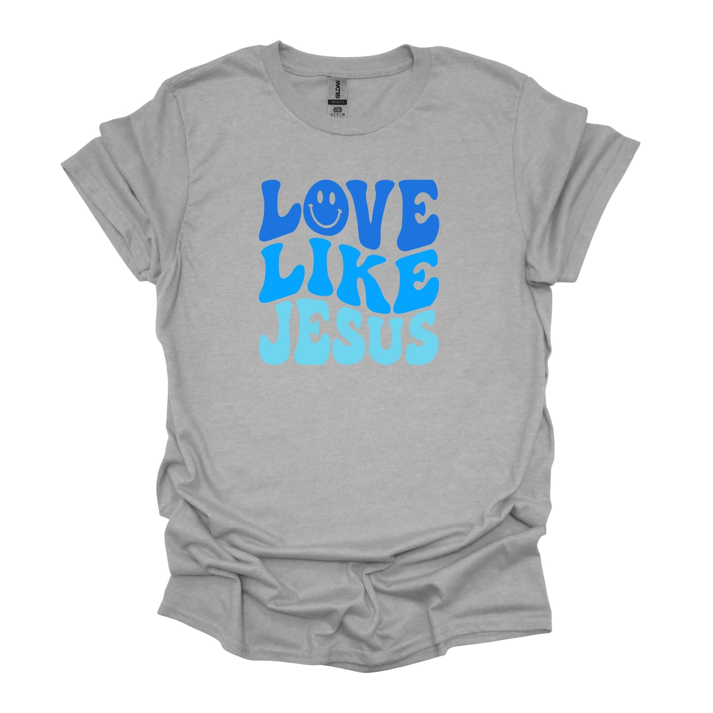 Love Like Jesus Blue Font