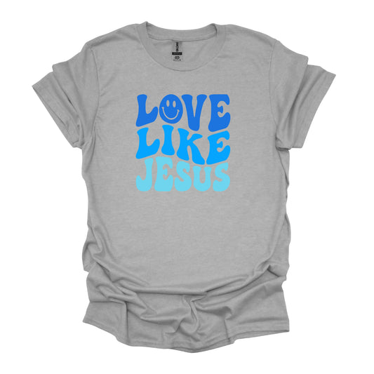 Love Like Jesus Blue Font