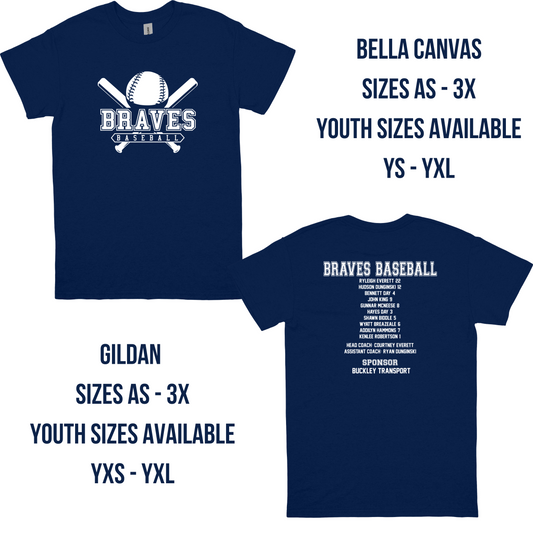 Braves Baseball Parent/Sibling Tee or Sweatshirt