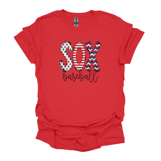 SOX Baseball Triple Pattern (choice of tee, tank, sweatshirt)